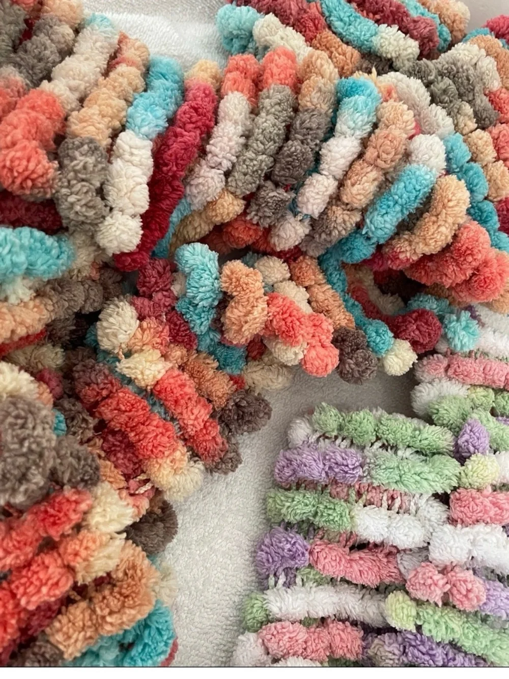 Multicolor Pom-Pom Kids Scarf - Soft Cozy Winter Accessory